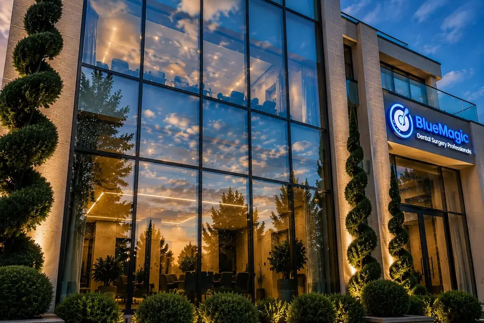 The clinic entrance in Tirana