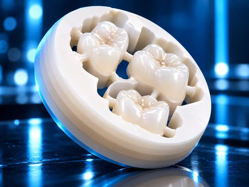 Ceramic crowns milled from a block